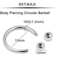 16G Septum Ring Jewelry Gauges Earrings Surgical Stainless Steel