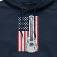 thumbnail image 2 of Instant Message - USA Flag Guitar  - Men's Pullover Hooded Fleece Sweatshirt, 2 of 5