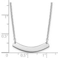 thumbnail image 5 of Diamond2Deal 925 Sterling Silver/Rhodium-plated Small Polished Curved Blank Bar Necklace for Women 18", 5 of 5
