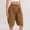 Coffee plus size capri pants for women a1, variant on Women Plus Size Capri Pants Elastic Waist Harem Casual Flow Vacation Palazzo Cropped Summer Lounge Trousers Loose Beach Travel Clothes, Coffee XL