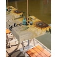 thumbnail image 2 of nqOlkjepod Sunflower Outdoor Tablecloth with Umbrella Hole & Zipper, Welcome Vintage Summer Botanical Pastoral Square Table Cover 54x54 Inch, Dining Waterproof Table Cloth Protector for Patio/Party, 2 of 7