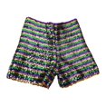 thumbnail image 4 of KHONTS Elastic High Waist Sequins Shorts for Women Solid Glitter Straight Leg Hot Bottom for New Year Disco Party Club Concert D S, 4 of 4