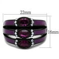 thumbnail image 4 of Womens Black Ring Anillo Para Mujer Stainless Steel Ring with Top Grade Crystal in Amethyst Claire, 4 of 4