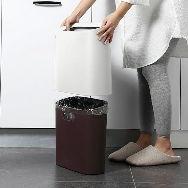 Slim Plastic Trash Can , Recycle Trash Can Bin Slim Garbage Bin