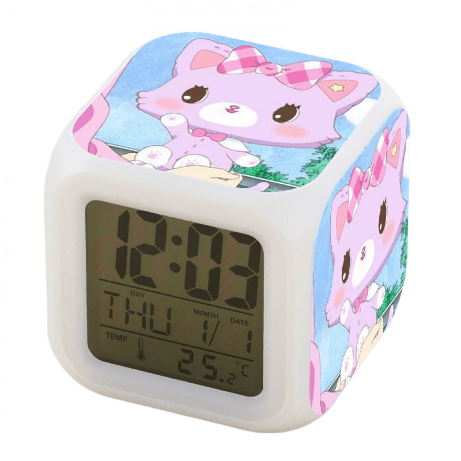 JUSTUP Alarm Clock For Kids, Digital Alarm Clock Cube Wake Up Clocks
