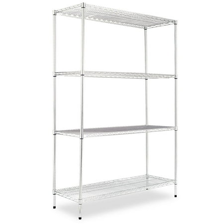 

Alera ALESW504818SR Industrial Heavy-Duty Wire Shelving Starter Kit 4-Shelf 48w X 18d X 72h silver