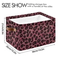 thumbnail image 4 of Yayeee Canvas Storage Basket with Handles for Shelves Fabric Bins Closet Organizer, Deep Red Leopard Pattern, 4 of 8