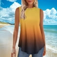 thumbnail image 6 of Jalioing Tank Tops for Women Crew Neck Sleeveless Flowy Casual Shirts Gradient Print Summer Fashion T Shirts, 6 of 7