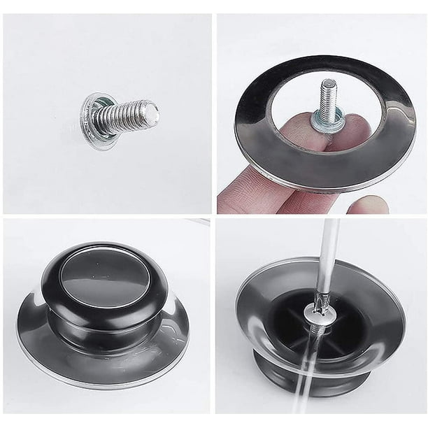 Perilla de tapa, manija de tapa de olla de 3 piezas, adecuada para manija de tapa de vidrio, tapa de olla de acero inoxidable, para utensilios de cocina