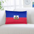 thumbnail image 5 of Haitian Flag Pattern Throw Pillow Cushion Cover Decorative Rectangle Pillow Case 14"x20", 5 of 7