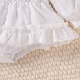 thumbnail image 4 of Zecgelong Baby Girl Outfit Cute Romper Long Sleeve Ruched Bodysuit Comfy Outfits Baby Girl Clothes Girls Outfits Sets Age 3-6 Months, 4 of 5