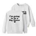 thumbnail image 1 of MIASHUI Chandails en Molleton à Col Rond pour Filles Enfants Imprimé Lettre Manches Longues, Blanc, 2-3 Ans, 1 of 3