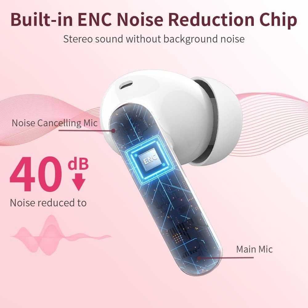 Bluetooth 5.4 Wireless headphone LED display bass stereo headphone, noise reduction microphone IP7 waterproof durable battery life, laptop phablet mobile phone fitness sports green