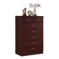 thumbnail image 1 of Hodedah Commode Jumbo en Bois à 7 Tiroirs avec 2 Verrous Supérieurs, Mahogany, 1 of 5