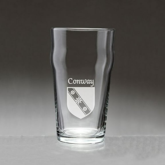 Conway Irish Coat of Arms Pub Glasses - Set of 4 (Sand Etched)