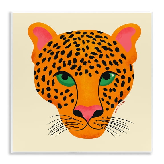 Stupell Industries Modern Leopard Wildlife Face Animals Painting Unframed Art Print Wall Art, 12 x 12