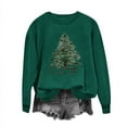 thumbnail image 5 of Womens Crew Neck Pullover Sweater Blouses ，Womens Xmas Graphic Sweatshirt Tops Christmas Tree Print Sweatshirt Fall Casual Trendy Sweatshirt Hooded Pullover Tops, 5 of 7