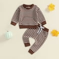 thumbnail image 2 of Hessimy Toddler Boys Girls Spring Summer Cartoon Print 2Pcs Long Sleeve Shirt Pants Sleepwear Pjs, Soft Fabric Warmth(Khaki,0-6 Months), 2 of 5