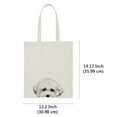 thumbnail image 3 of WIRESTER 14.17 x 12.2 inches Cotton Tote Bag Reusable Grocery Shopping Cloth Bags - Animal Bichon Frise Dog, 3 of 6