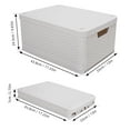 thumbnail image 2 of Riwcyla White Collapsible Storage Box ,Waterproof Storage Box Organizer Container with Two handle , Folding Stackable Utility Crate , Durable Containers for Home & Garage Organization, 2 of 6