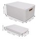 thumbnail image 2 of Caja de almacenaje Irfora Caja de almacenamiento plegable blanca, contenedor organizador de caja de almacenamiento impermeable con dos asas, caja de utilidad apilable de plástico plegable, contenedor Irfora Caja de almacenaje, 2 of 7