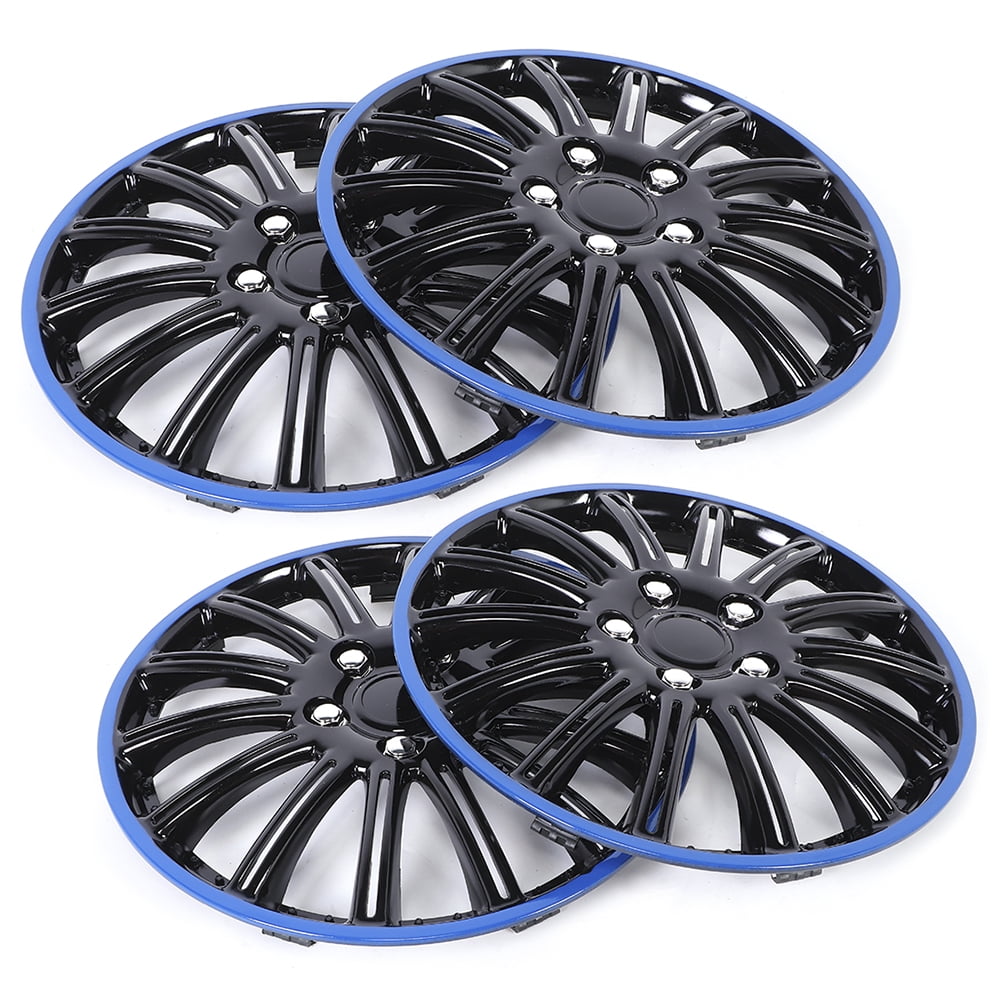 Garosa enjoliveur 15 pouces 4pcs 15in enjoliveur de roue Snap On Hub Caps  Cover noir + bleu Fit pour R15 pneu jante en acier - Cdiscount Auto