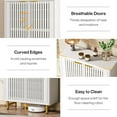 thumbnail image 7 of Tribesigns 6-Tier Bathroom Floor Cabinet, Wooden Bathroom Storage Cabinet, Large Sideboard Cabient for Bathroom/Kitchen/Living Room (White & Gold), 7 of 7