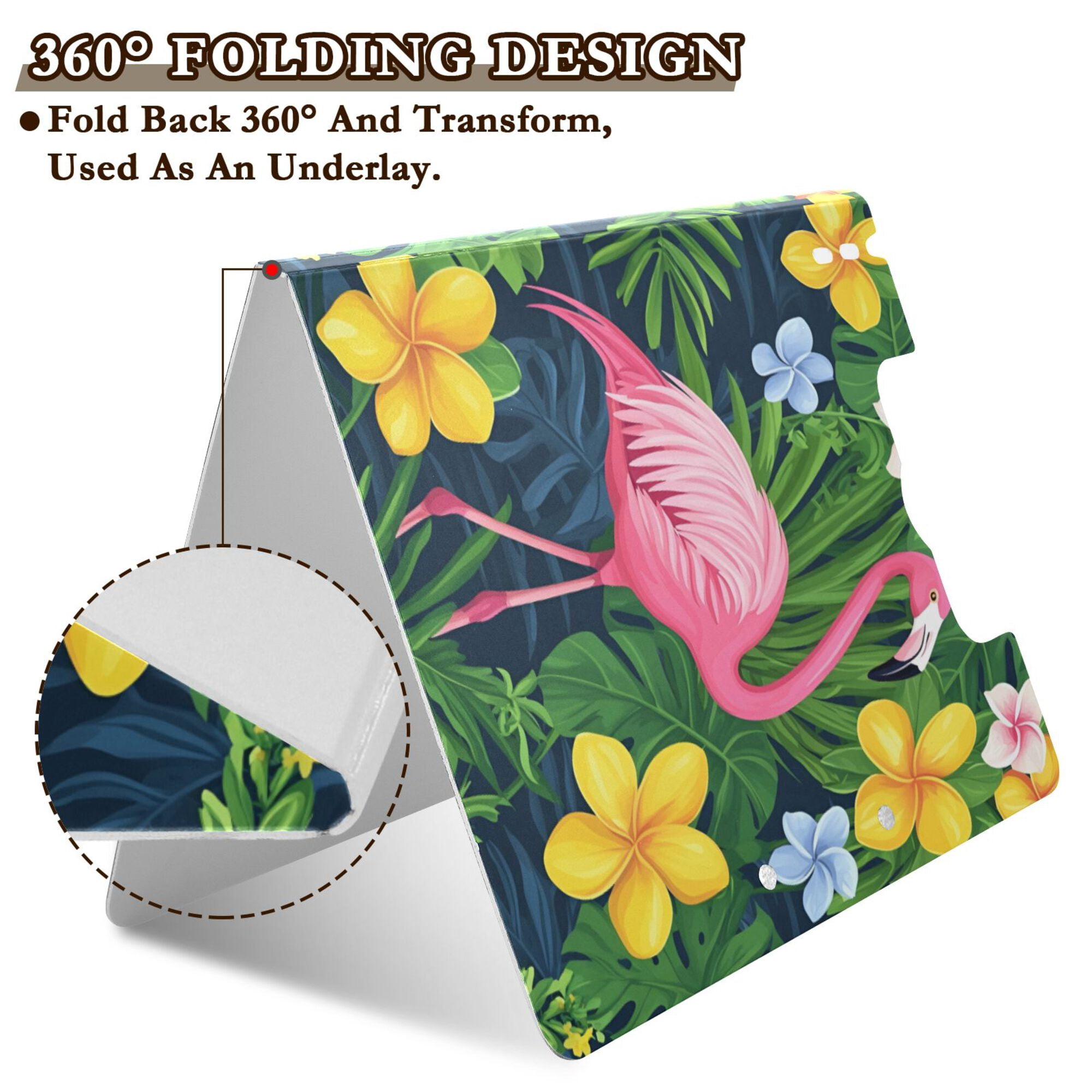 FORMRS A4 Clipboard Folder with Pen Holder Horizontal Foldable School Office Binder, Pink Flamingo Pattern