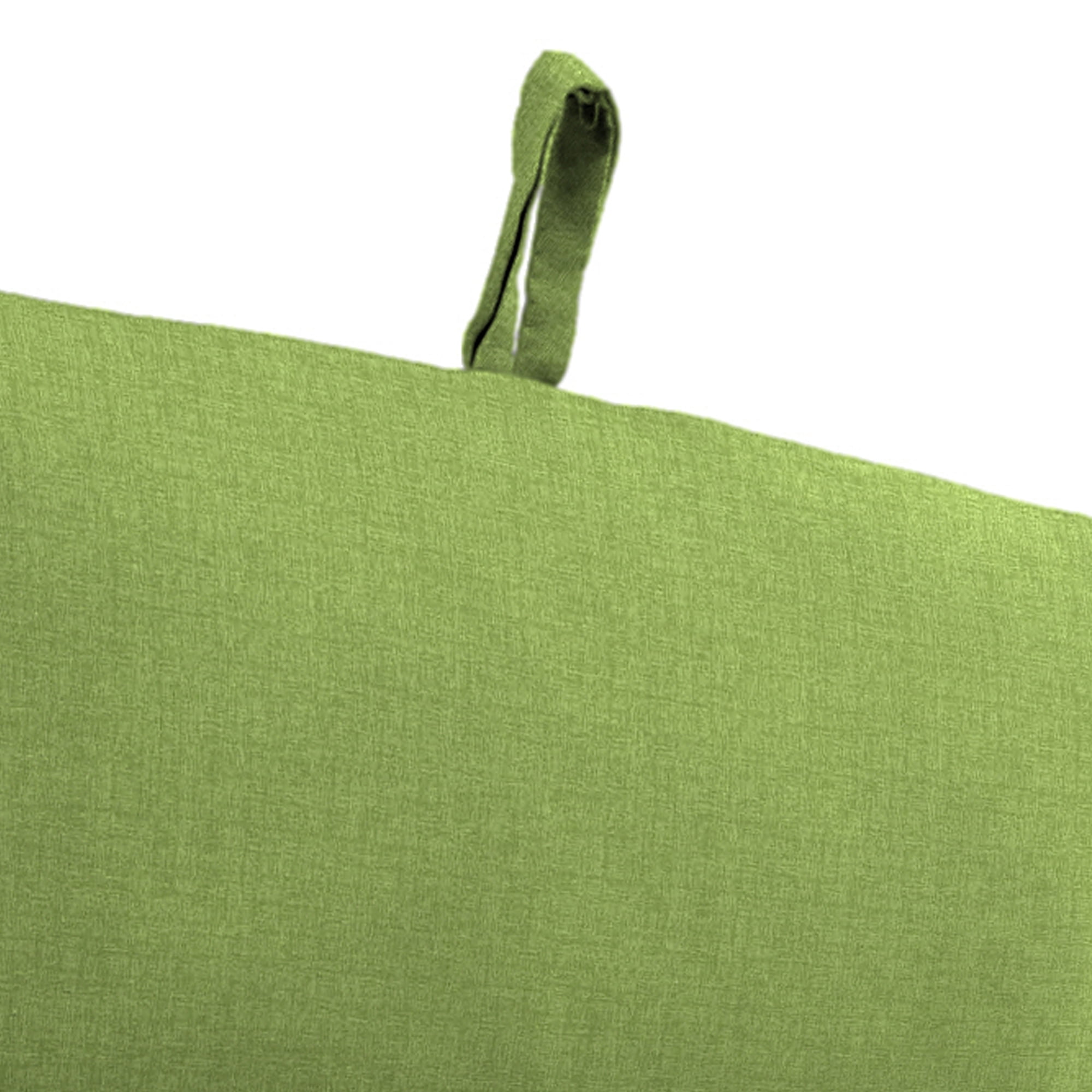 Jordan Manufacturing 44" x 22" McHusk Leaf Green Crosshatch Rectangular Outdoor Chair Cushion with Ties and Hanger Loop