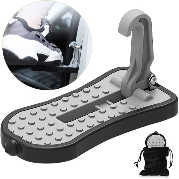 Automobile Door Pedal, Automobile Door Pedal Toe Nail U Car Door Latch Hook Pedal Pedal, With Auxiliary Pedal With Safety Hammer (16cm, Silver)