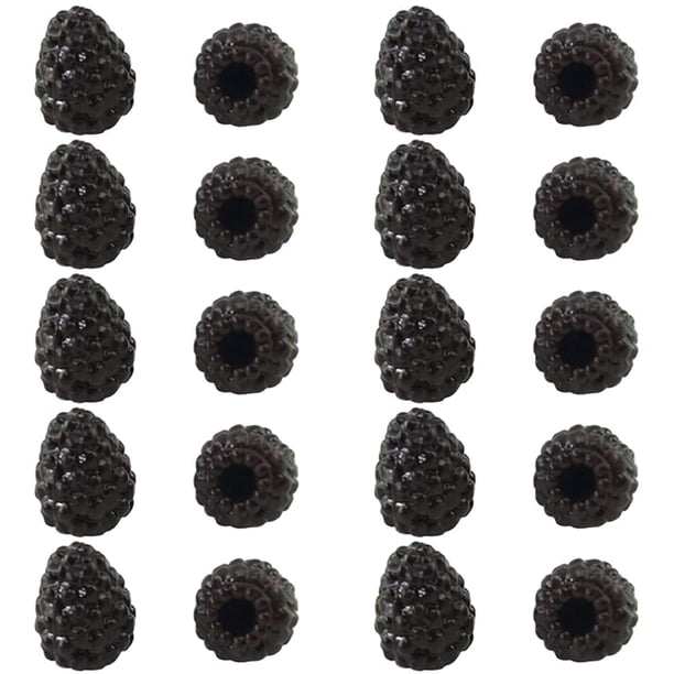 Nvzi Paquete de frutas artificiales, juego de frutas de plástico para decoración, ideal para fiestas en casa, rellenos de jarrones y accesorios de fotografía (frambuesa negra, 10 unidades)