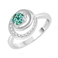 thumbnail image 2 of Sterling Silver with Green Moissanite and White Topaz Spiral Ring, 2 of 3