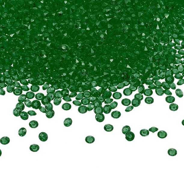 Uxcell Confeti de Mesa de Boda Cristales de Diamantes Acrílicos Rellenos de Jarrones para Decoración de Centro de Mesa Verde Oscuro
