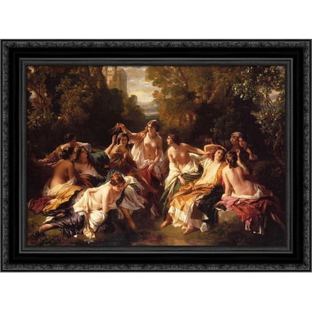 Florinda 24x20 Black Ornate Wood Framed Canvas Art by Winterhalter, Franz Xavier