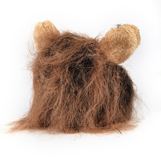 Populares Furry Pet Hat Costume Mane Wig For Cat Halloween Dress Up With Ears Party