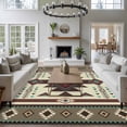 thumbnail image 3 of Non-Slip Rug Pad Rugs Aztec Tribal Ethnic Style Rectangle Area Rugs 5x7Ft Soft Carpet Pads for Living Room Kids Room, Retro Brown Geometric, 3 of 9