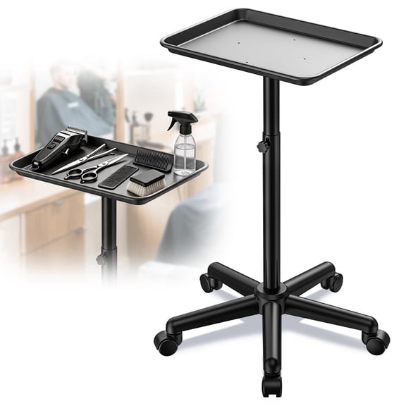 Salon Tray on Wheels, Salon Rolling Tray with Adjustable Height, Salon Color Tray, Hair Color Tray and Hair Stylist Tray Non-Rusting