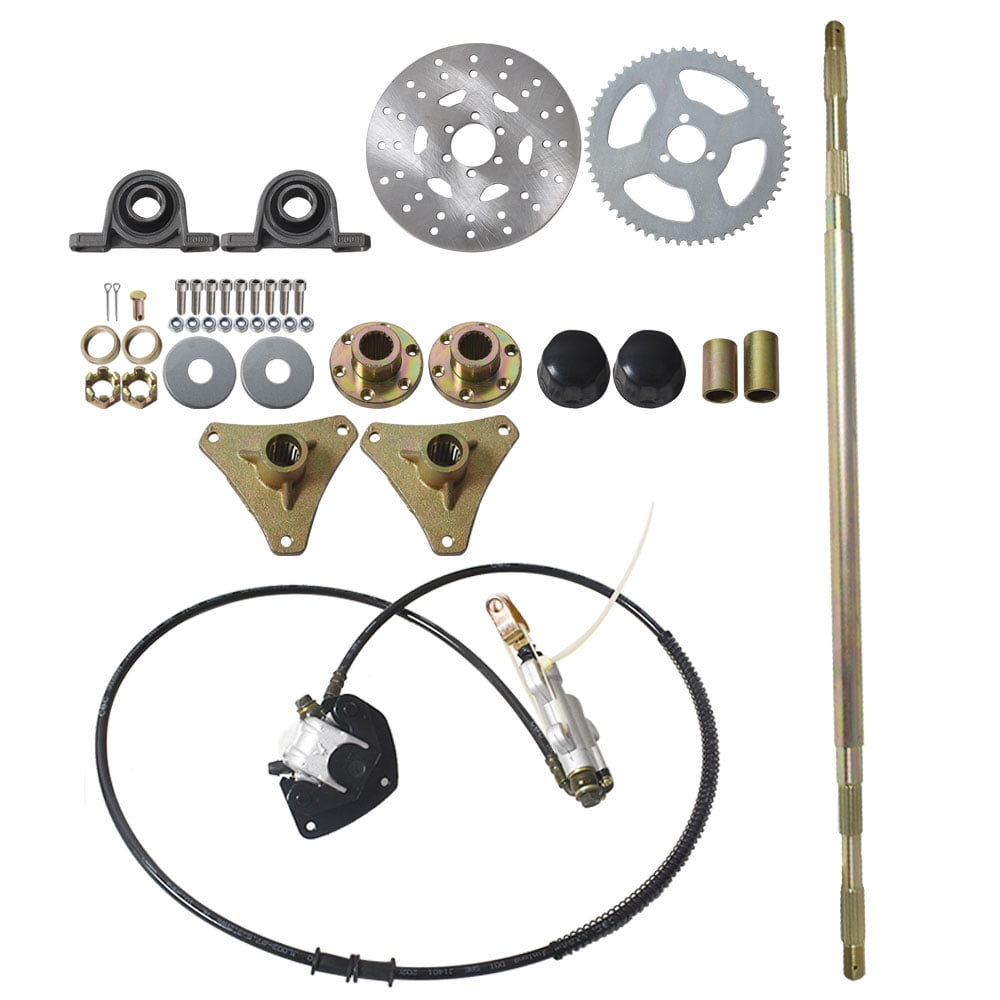 SEBLAFF Rear Live Axle Kit For Go Kart Sprocket+Hub+Brake Assembly+Pair