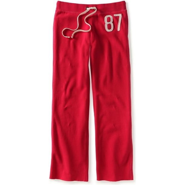 Aeropostale Womens Fleece Classic Casual Sweatpants, Rojo, X-Small