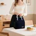 thumbnail image 3 of Mziart 2 Pack Lunch Bag, Insulated Lunch Box for Women Men Work Office Picnic, Reusable Small Lunch Tote Bento Cooler Bag Lunchbox Containers, Black, 3 of 7