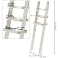 MyGift Wood OverTheToilet Leaning Bathroom Ladder Shelf, Whitewashed