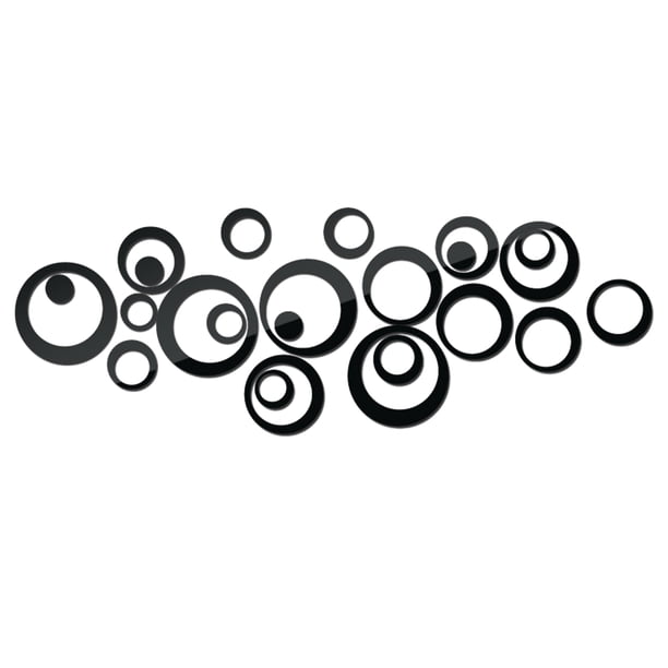 Wosthever Adhesivo acrílico para pared con espejo 3D único, 24 piezas, fácil de usar, decoración práctica para dormitorio Decoración del hogar Negro+24 piezas