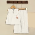 thumbnail image 5 of NIEWTR Summer Toddler Girl Clothes Girl Clothes Size 6 Toddler Baby Girl Summer Clothes Short Sleeves T-Shirt Tops + Shorts 18-24 Months 2Pcs Summer Beach Outfits 2-3 Years,White, 5 of 9