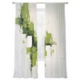 thumbnail image 2 of Abstract Watercolor Sheer Curtains 108 Inches Long 2 Panels White Green Ornamental Theme Light Filtering Semi Sheer Window Curtains Drapes for Bedroom Living Room 52"x108", 2 of 7