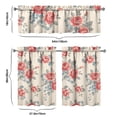 thumbnail image 6 of Pioneer Kitchen Curtains and Valance Set 36 Inch Tier Dark Red Roses Bouquet Beautifu 3 Pieces Set Dining Room Small Curtain Drapes Cafe Curtains Valance for Home Decor Rod Pocket, 6 of 6