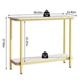 thumbnail image 3 of 27" Gold Metal and White Marble Console Table, 3 of 6