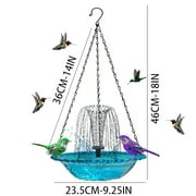 Solar-Powered Bird Bath – Outdoor Garden Fountain with Floating & Hanging Design, Attracts Hummingbirds & Wild Birds