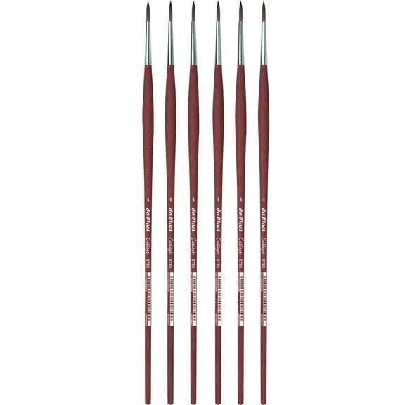 da Vinci COLLEGE Student Brush, Synthetic, Acrylic & Oil, Round, Series 8730, Size 4, Pack of 6
