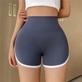 thumbnail image 3 of Pantalones cortos de tiburón con borde blanco de seda de hielo para mujer, estilo fino, levantamiento de vientre, pantalones cortos de Yoga para ciclismo, cintura alta, elásticos, deportivos para corr, 3 of 4