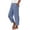 Sky Blue Cropped Pants Flowy Trousers, variant on JOANKDMI Cropped Pants for Women Striped Casual Summer Capris High Elastic Waist Loose Fit Wide Leg Flowy Trousers with Side Buttons Pockets Vacation Essential